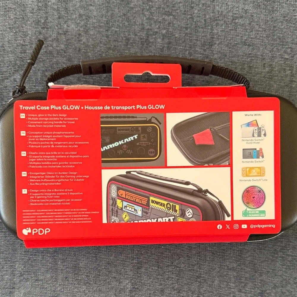 PDP Mario Kart Nintendo Switch Case - Black and Red
